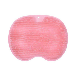 Bathroom Silicone Bath Brush Massager Spa Deep Exfoliating Cushion Clean Shower Foot and Back Scrubber Mat with Non-Slip