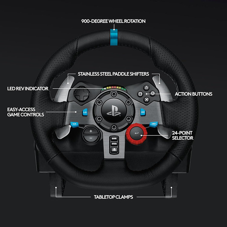 Play Station Volante Customizable Pedals Logitech G29 Racing Steering Wheel Set Cover for PS5, PS4, PC