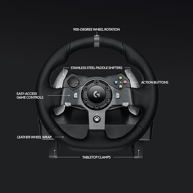 Simulador Volante Hall Pedals Dual-motor Feedback Driving Force  Racing Set Logitech G920 Racing Steering Wheel for XBox PC