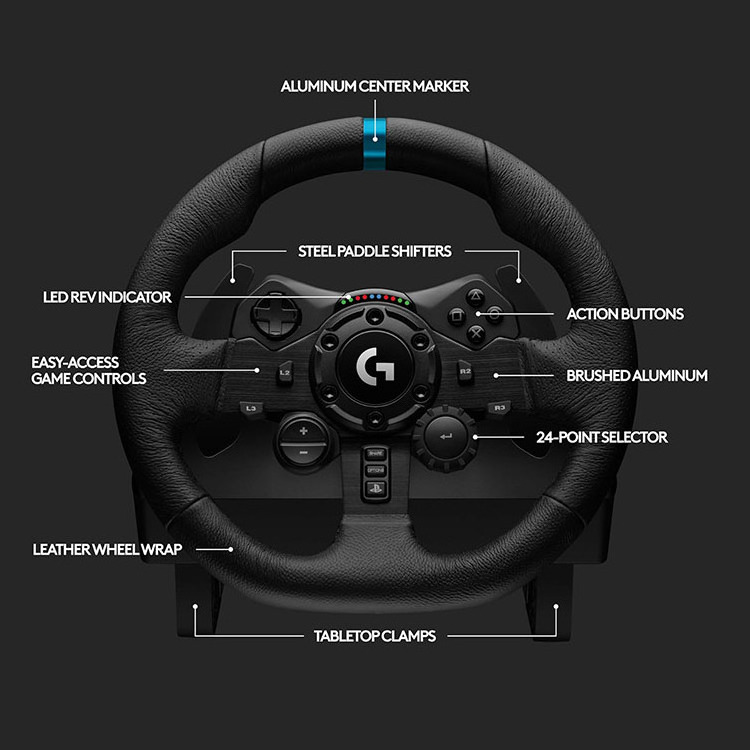 Original Volante Logitech G923 Steering Wheel PS4 PS5 Racing Simulation Game Refi Logitech G923 Racing Wheel and Pedals for PC