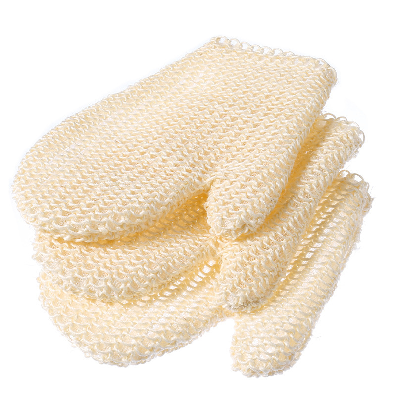 Wholesale 100% Natural Exfoliating Sisal Fiber Bath Glove Mitts Mitten Bath Scrubber Remove Dead Skin Exfoliating gloves