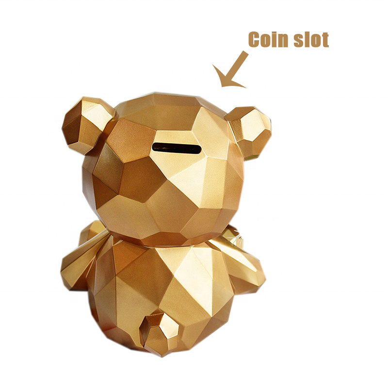 2022 new geometric violent bear piggy bank super large capacity only can not enter the piggy bank