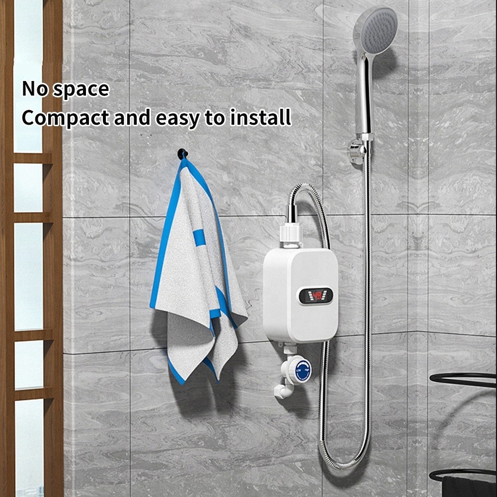 Water Heater Shower Kitchen Faucet EU Plug Electric Water Heater 3500W Digital Display For Kitchen and Bathroom Water Heater