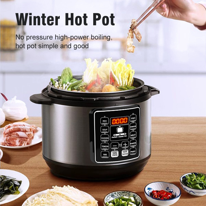 Multifunction Electric Pressure Cookers Soup Porridge Rice Heating Meal Heater Kitchen 6L Intelligent Pressure Cooker for Home