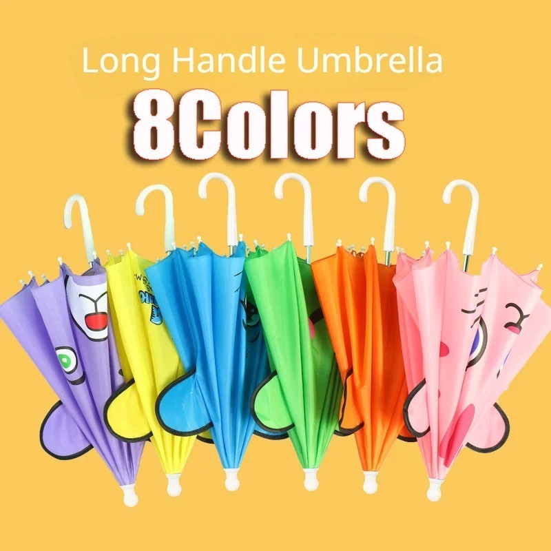 New Style Cute Cartoon Children Umbrella Animation Creative Long-handled 3D Ear Modeling Kids Umbrella For Boys Girls Hot Sale