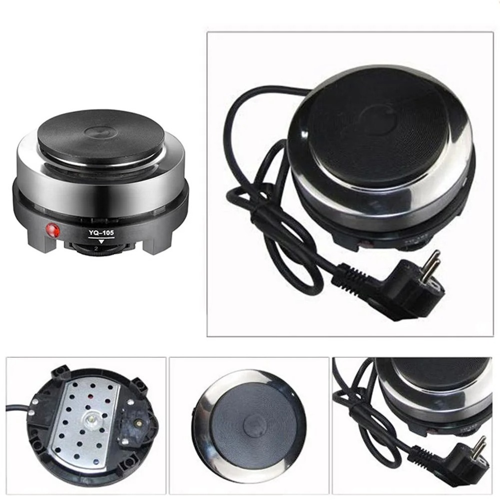 Portable Electric Coffee Heating Furnace Oven Mini 500W Stainless Steel Heater Stove Stew Pot Hot Milk Water Cooker EU Plug