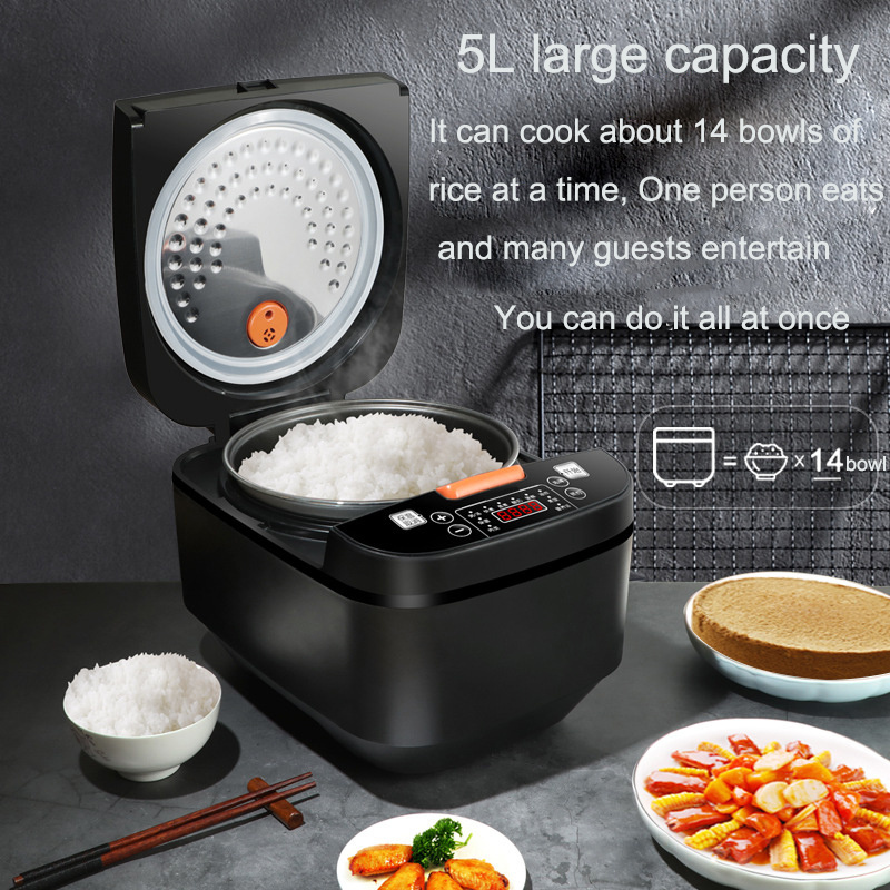 220V Electric Cooker 5L Small Heat Preservation Reservation Multi-function Cooking Firewood Rice Non-stick Bile Rice Cooker