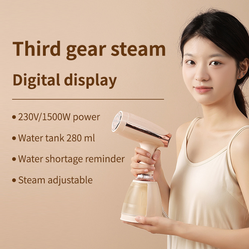 1500W Powerful Steam Garment Steamer Removes Wrinkles 280ML Water Bank Fabric Steamer with Brush Steam Iron for Home and Travel