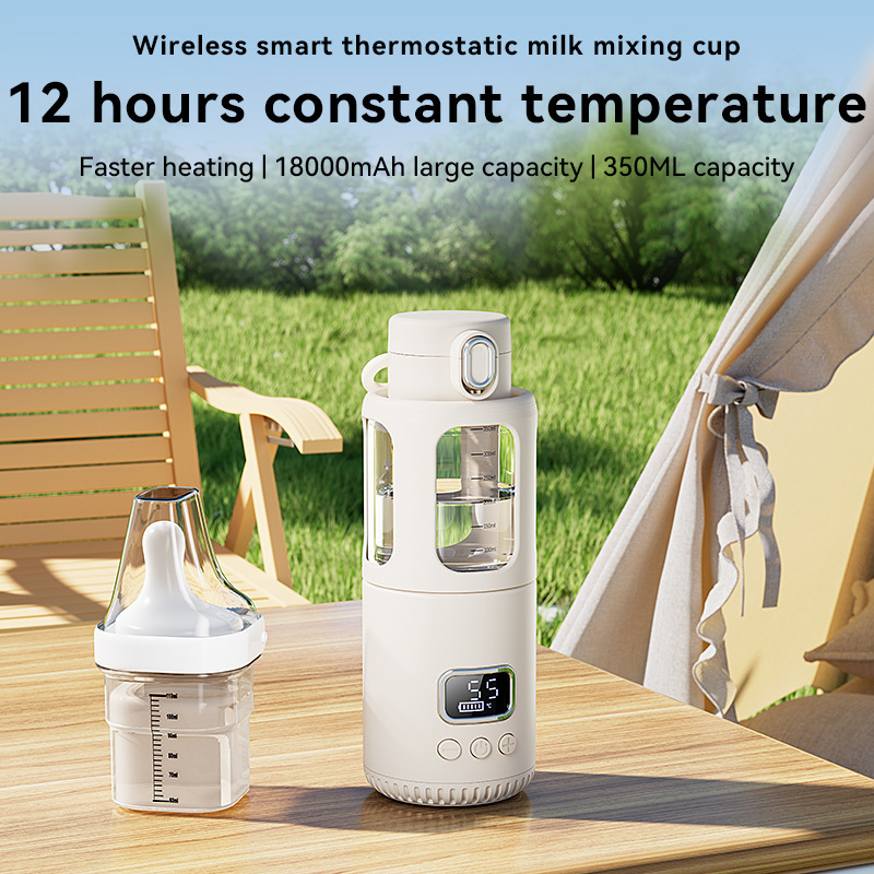 Portable Electric Water Warmer For Baby Formula Milk Temperature Ajustable & Display Travel Instant Water Warmer For Baby Bottle