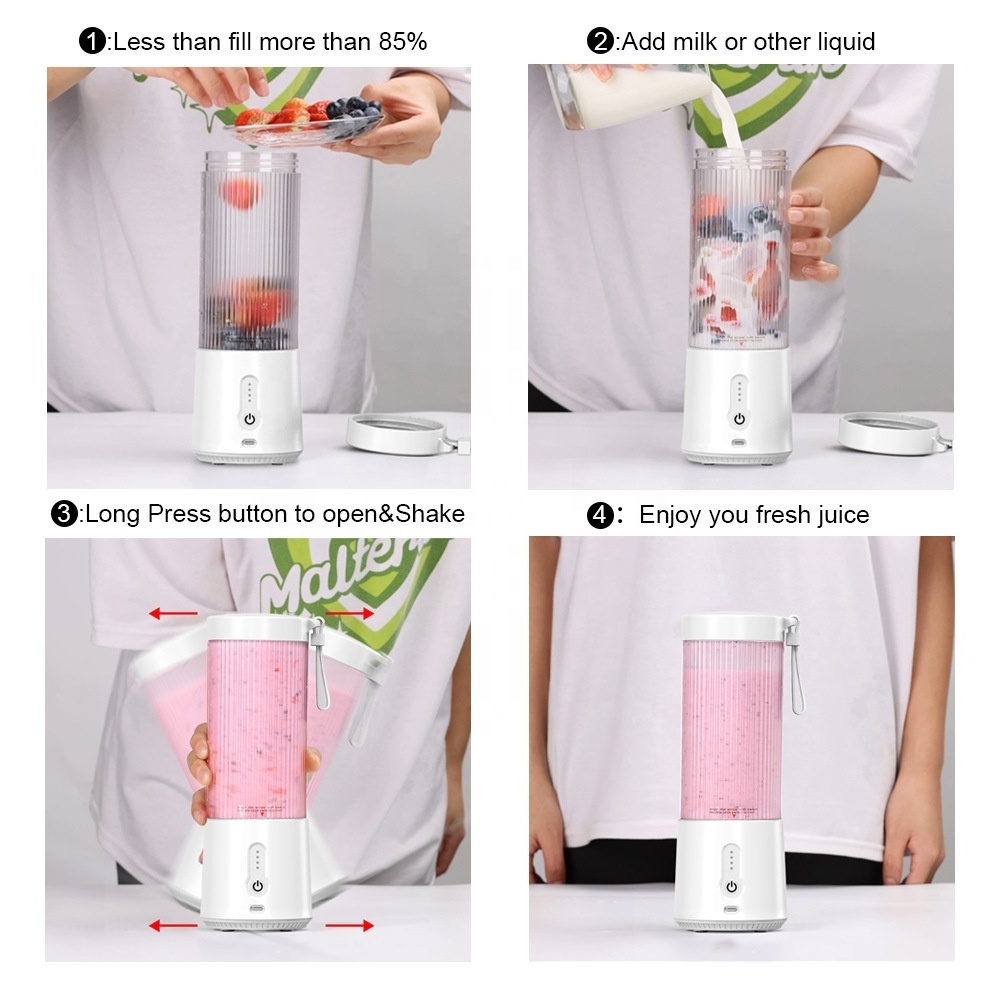 Portable USB Electric Fruit Juicer Handheld Smoothie Maker Blender Stirring Rechargeable Mini Food Processor Juice Cup