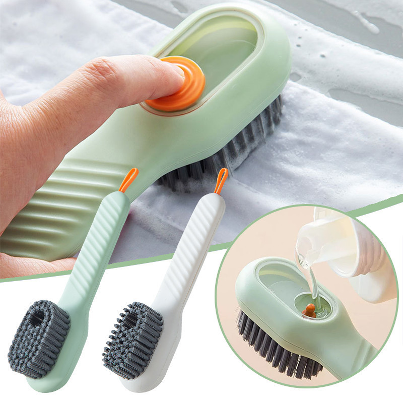 Multifunctional Soft-Bristled Shoe Brush Liquid Brushes Long Handle Brush Automatic Filling Clothes Cleaning Clothing Board Tool