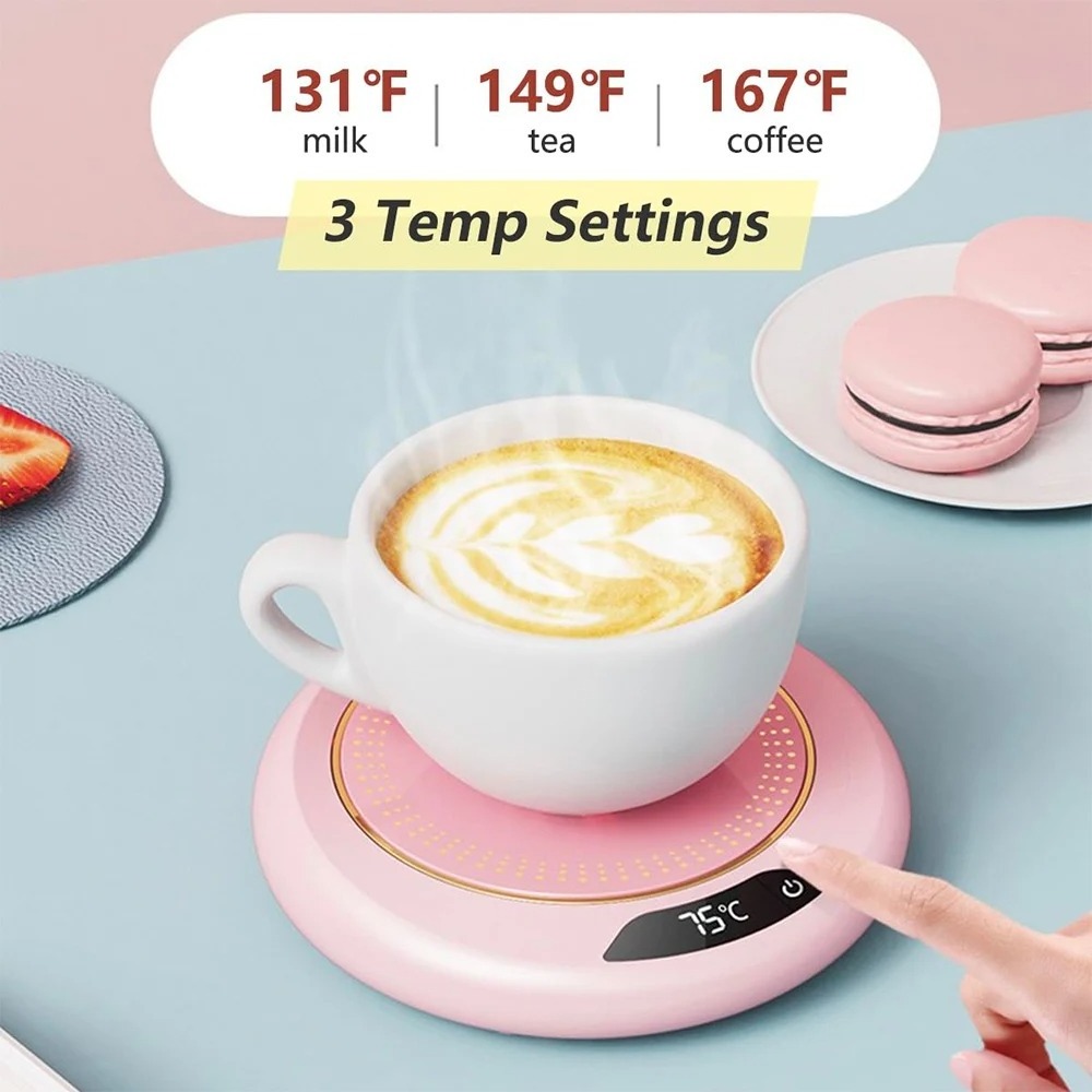 Portable Cup Warmer Mat 3 Temperature Setting Milk Tea Water Heating Pad Cup Heater for Milk Tea Water Office Hot Chocolate Desk