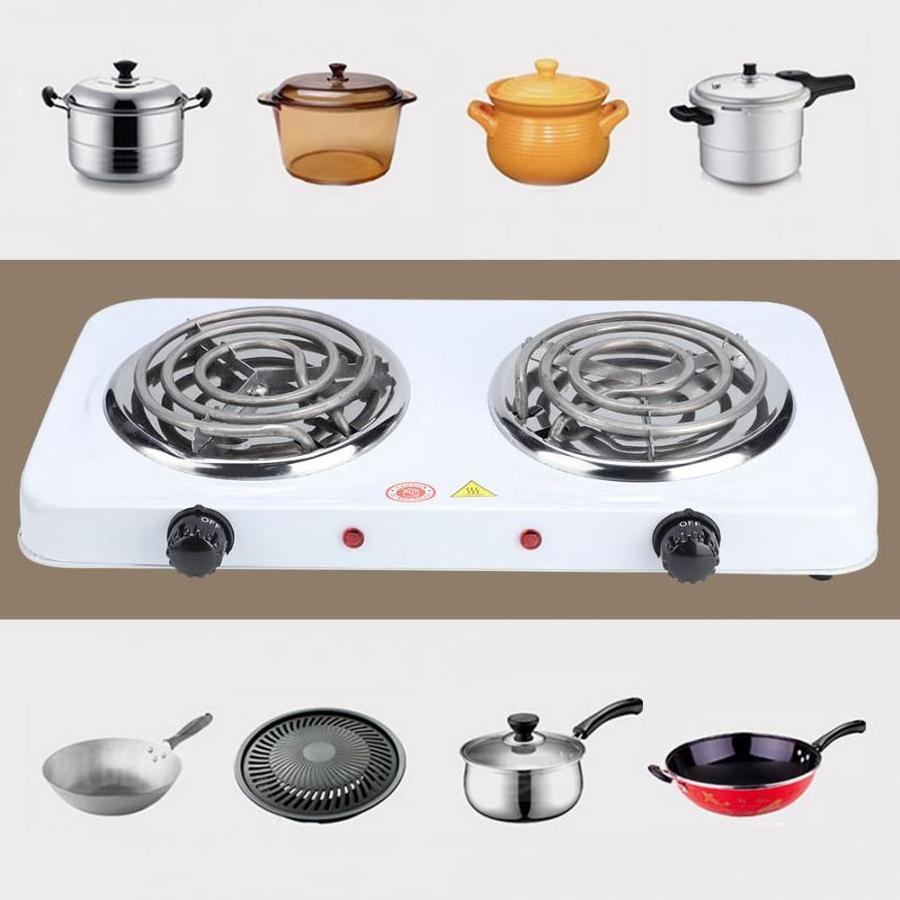 Hot Selling Safety Electric Cooking Portable Electric Dual 2 Burner Hot Plate Cooker Kitchen Cooktop Double Stove