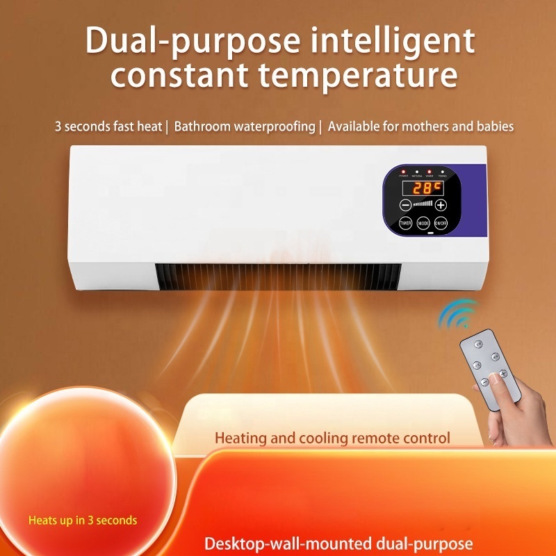 Heater and Air Conditioner Combo Wall Mounted Desktop 2in1 Electric Heater Air Conditioner Timing Function Heating and Cooling