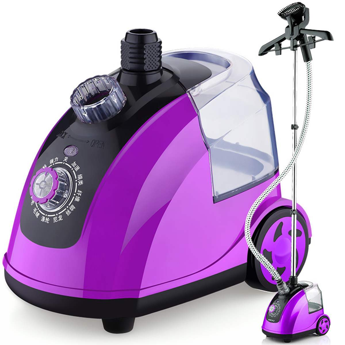 1800w Clothes Fabric Steamer Garment Steamer Powerful Fabric Steamer with Fabric Brush and Garment Hanging Clothes Machine