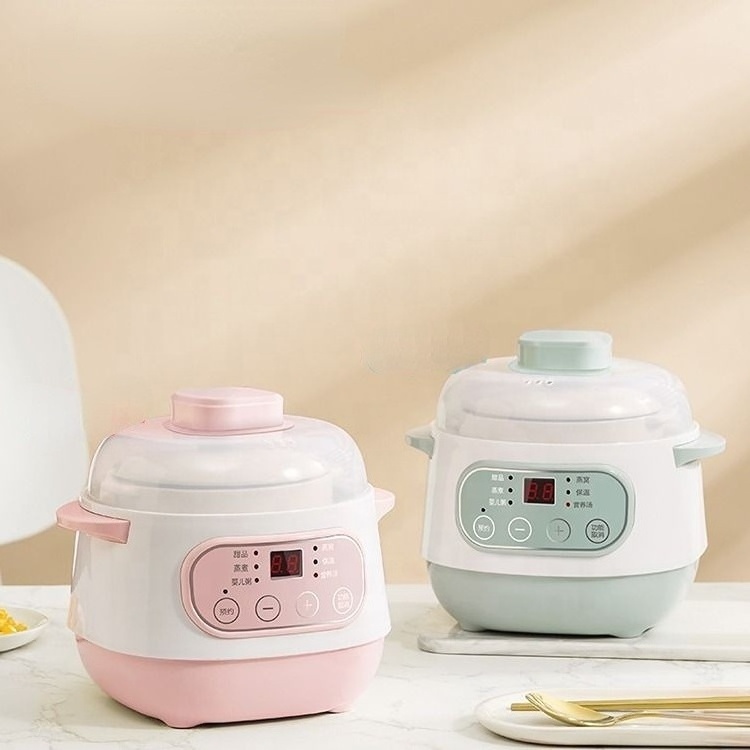 Electric Ceramics Slow Cooker Water Stew Soup Porridge Health Pot Eggs Meal Steamer Reservation Timer Baby Food Cooking Machine