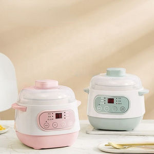 Electric Ceramics Slow Cooker Water Stew Soup Porridge Health Pot Eggs Meal Steamer Reservation Timer Baby Food Cooking Machine