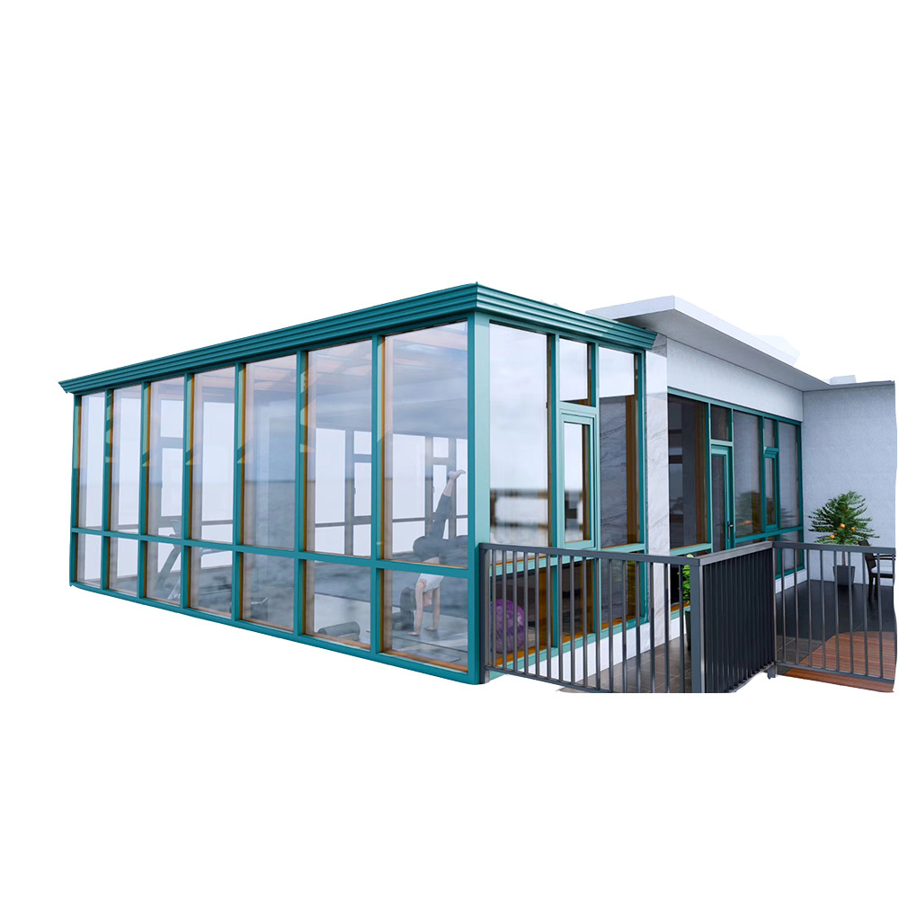 6063T5A fine grade aluminum  Outdoor ree standing glass sunroom  International standard thickness