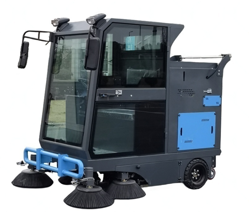 Ride-on Cleaning Commercial Industrial Electric Power Vacuum Street Road Sweeper Blue 100AH