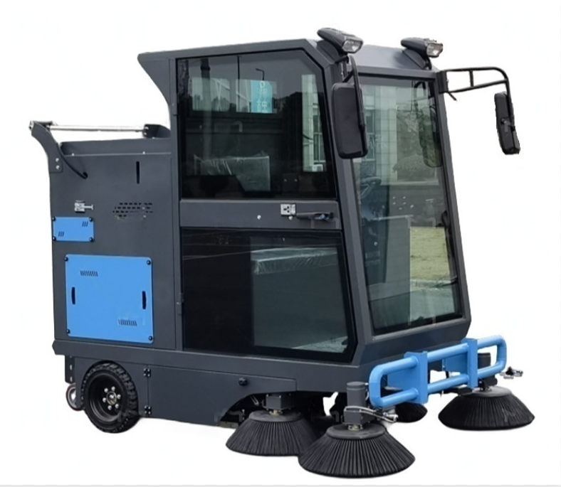 Ride-on Cleaning Commercial Industrial Electric Power Vacuum Street Road Sweeper Blue 100AH