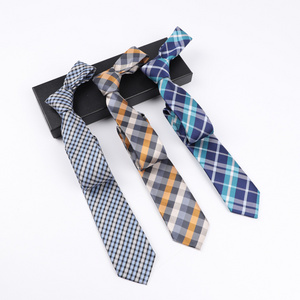 Good Price Colorful Plaid Man Ties Woven Microfiber Male Polyester Neckties