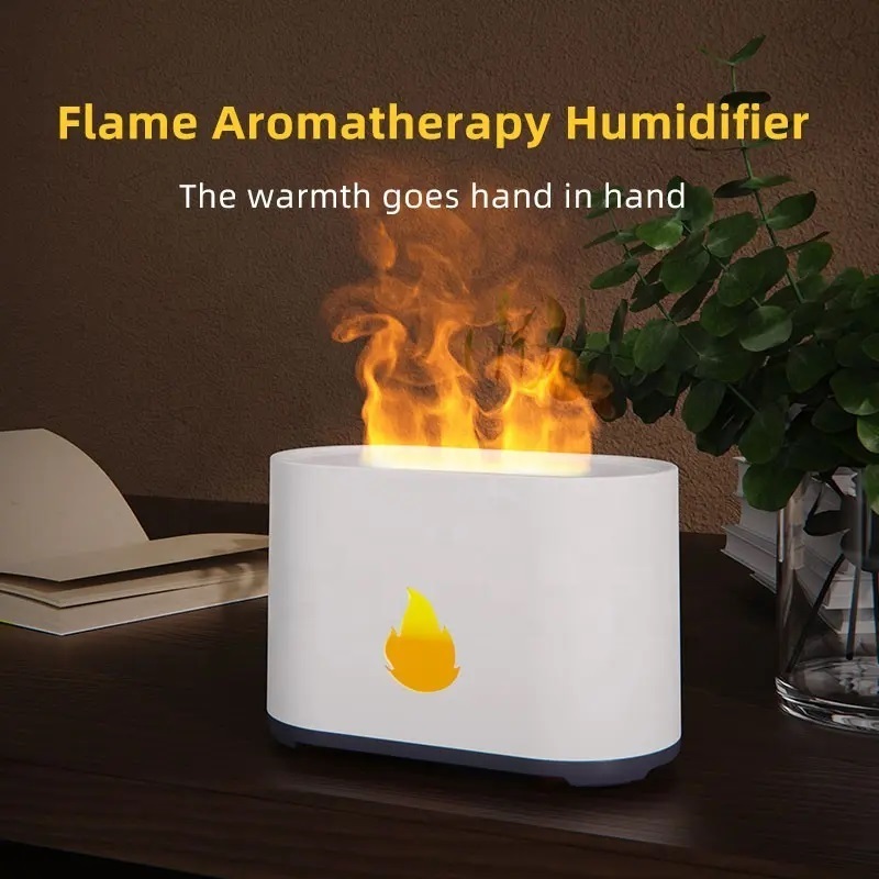 200ml Fire Air Purifier Essential Oil  Ultrasonic Volcano Humidifier Aroma Diffuser Flame Aroma Diffuser Air Humidifier