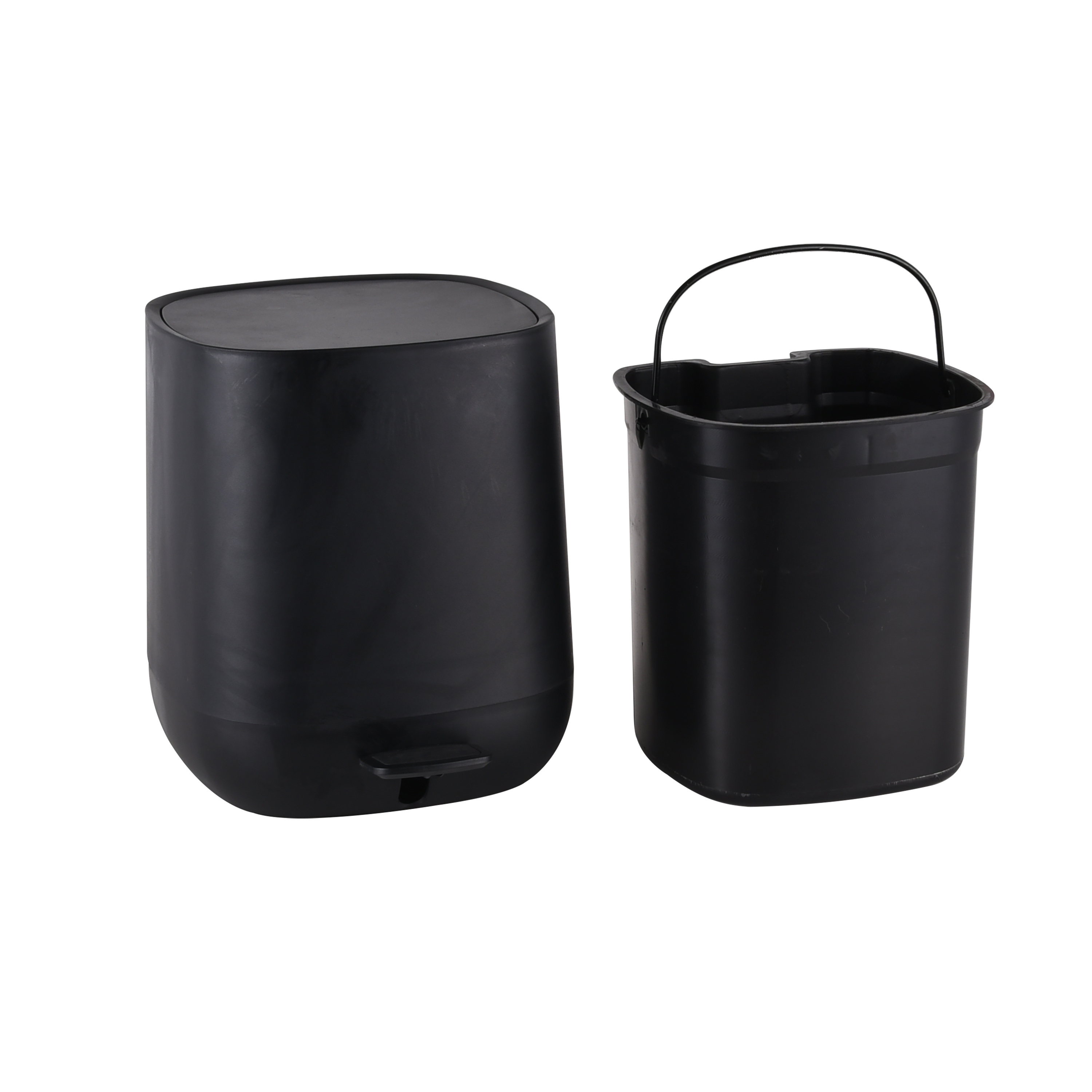 Office Kitchen Bathroom Dustbin 5l Plastic Hot Foot Step Waste Can Plastic Waste Bin with Lock Lid Home Trash Can WBO019