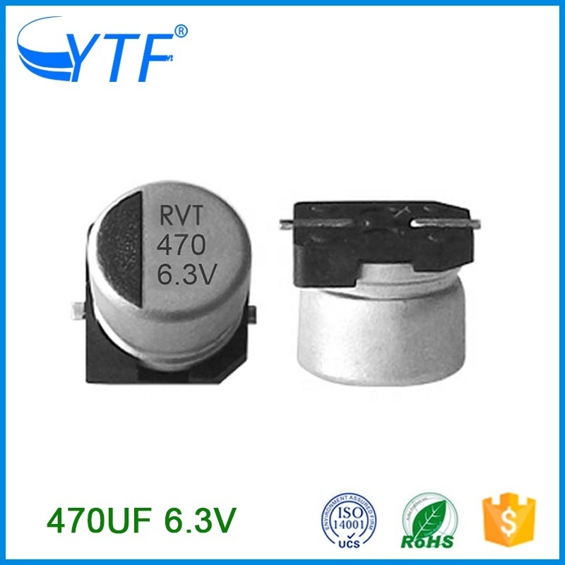 High Quality Electrolytic Capacitors Low Leakage Current 8*10.2mm 6.3V 470UF