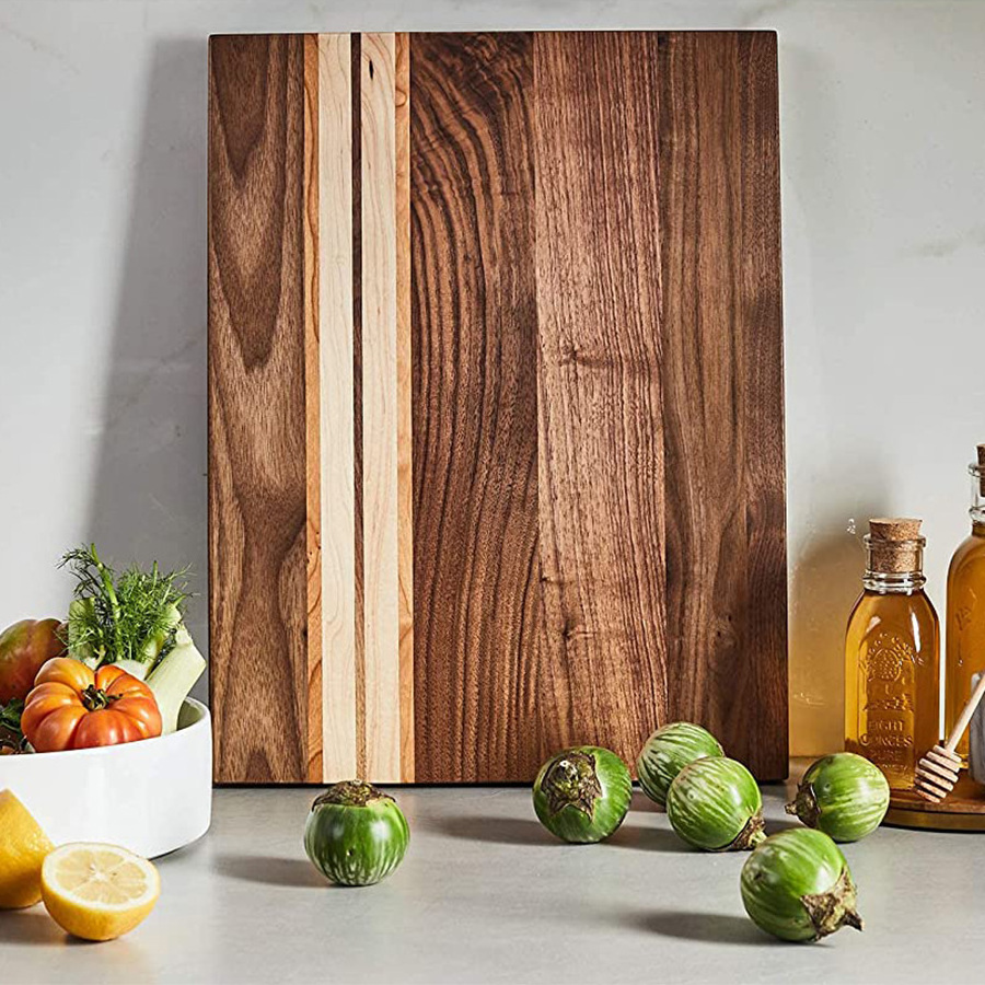 Adorable Design Kitchen Large Handmade Striped Walnut Mix Cherry Maple Beech Wood Cutting Chopping Board