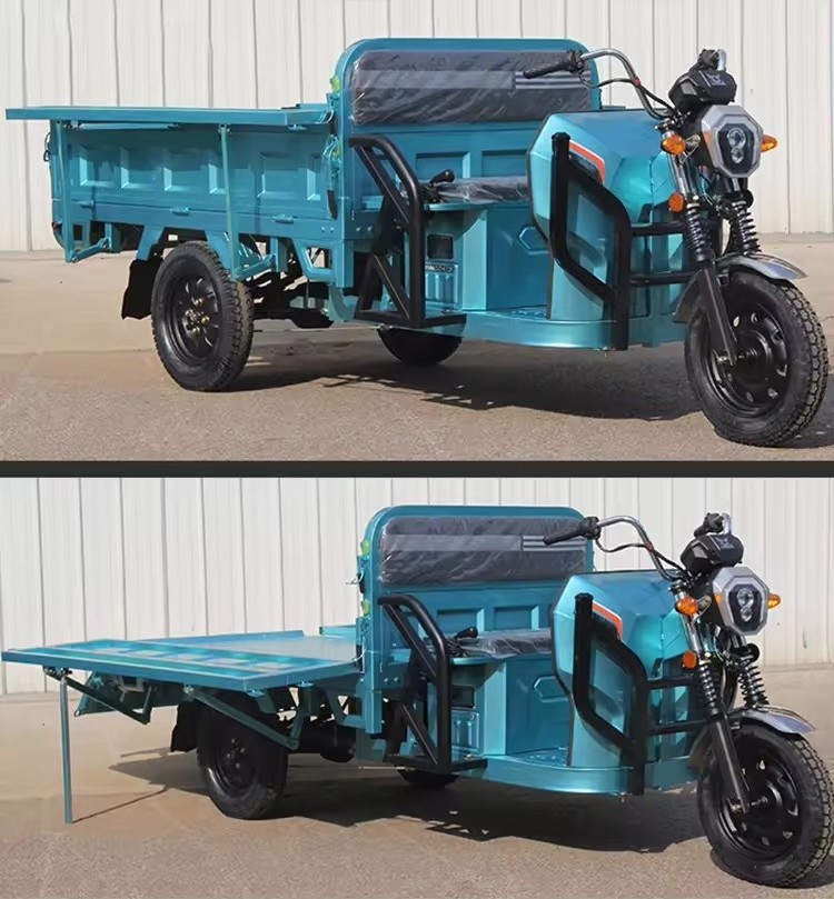 Small Powerful Solar Electric Cargo Tricycles Dump Body Motorized Tricycle For Adult