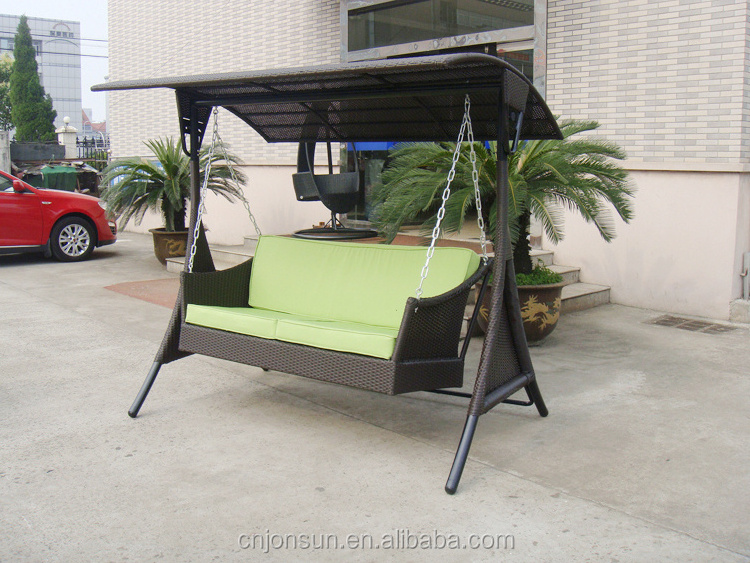 Garden Rattan Hanging Swing Outdoor Lounge Chair With Sunshade Roof Furniture