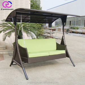 Garden Rattan Hanging Swing Outdoor Lounge Chair With Sunshade Roof Furniture