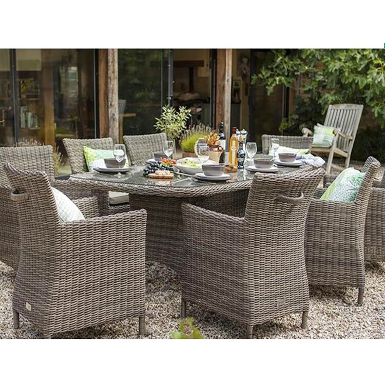 Very cheap high quality round rattan outdoor patio table and chairs hotel furniture