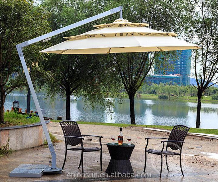 Outdoor patio metal cantilever garden umbrella parasol plastic parts wedding umbrella