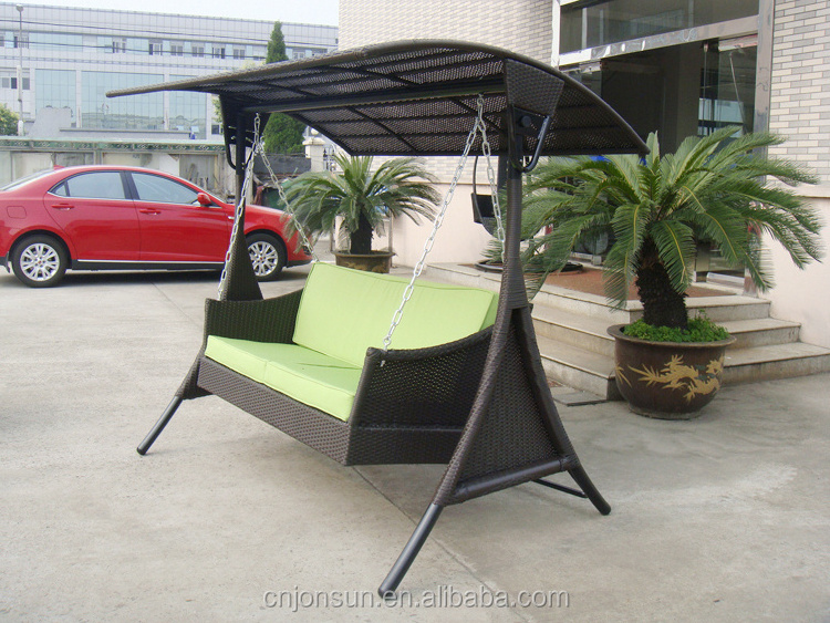 Garden Rattan Hanging Swing Outdoor Lounge Chair With Sunshade Roof Furniture