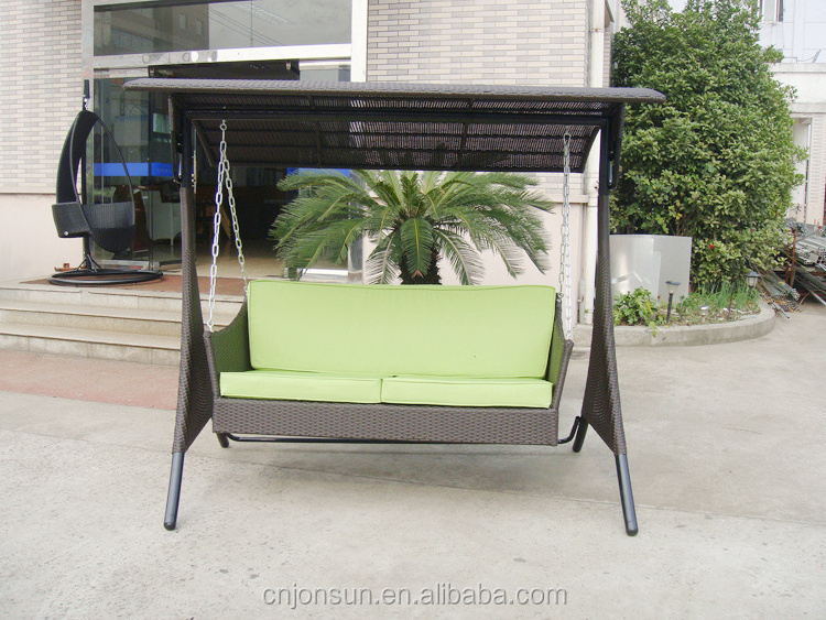 Garden Rattan Hanging Swing Outdoor Lounge Chair With Sunshade Roof Furniture