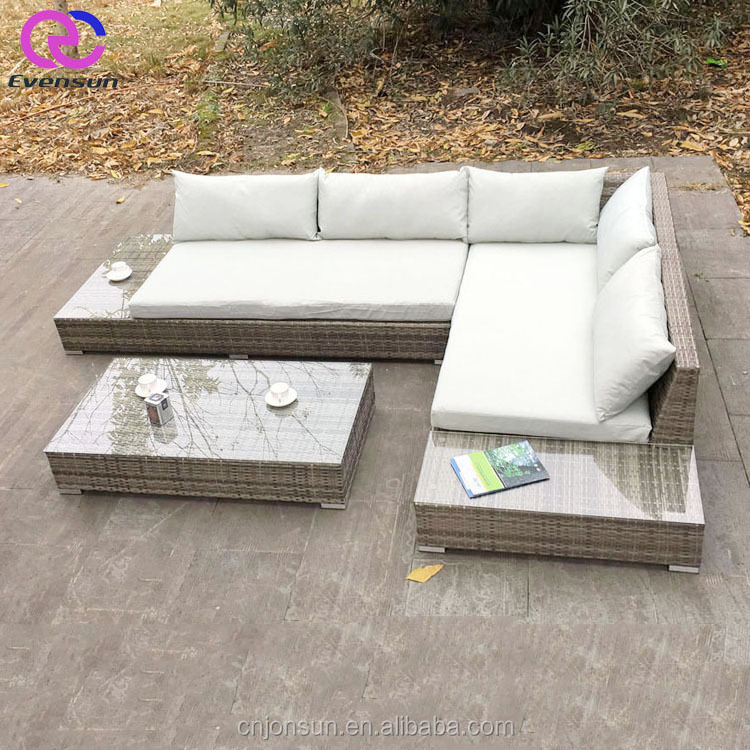 Modern fashion rattan corner sofa set low price outdoor leisure garden sofa