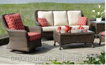 OutdoorJonsun Wicker Poly Rattan Garden Furniture Sectional Lounge Sofa