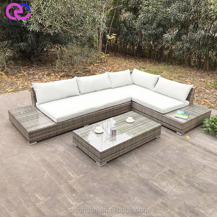 Modern fashion rattan corner sofa set low price outdoor leisure garden sofa