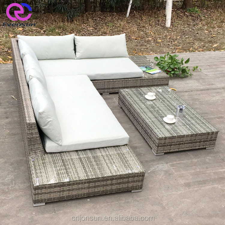 Modern fashion rattan corner sofa set low price outdoor leisure garden sofa