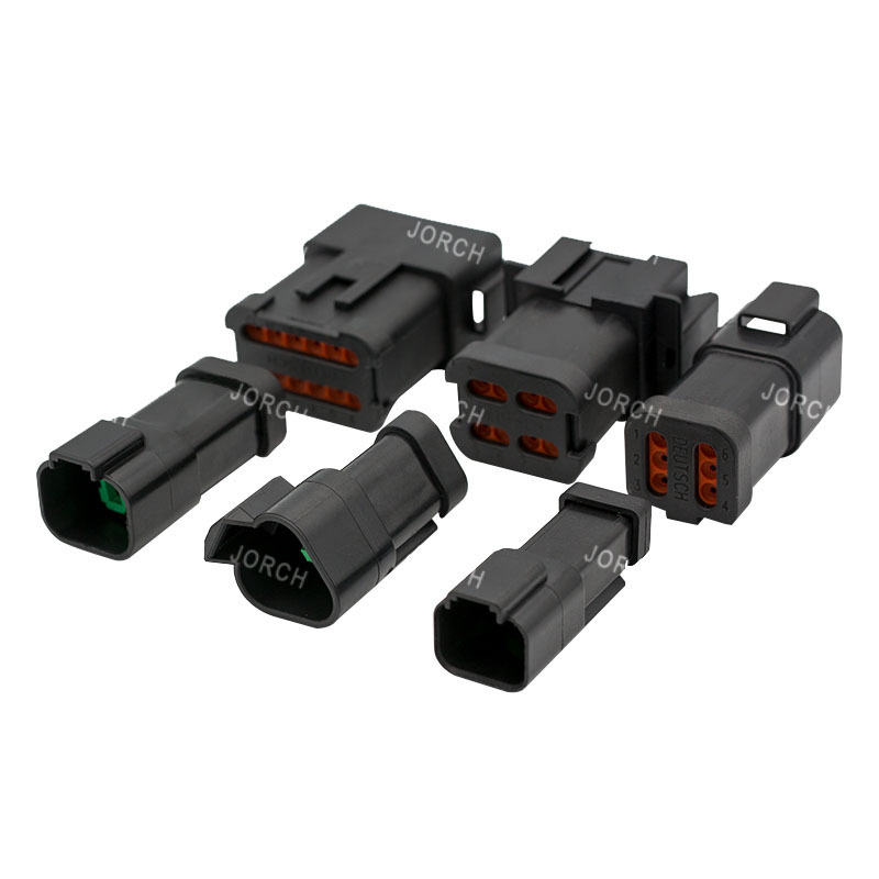 waterproof auto wire harness connector BLACK DEUTSCH DT 2p 3p 4p 6p 8p 12p DT SERIES female male CONNECTOR