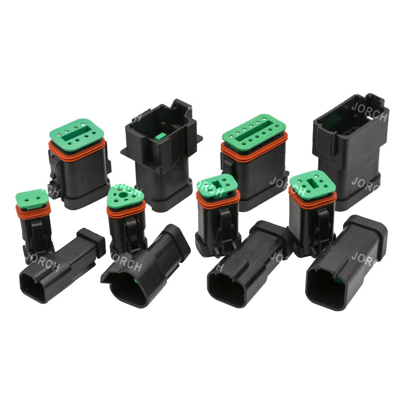 waterproof auto wire harness connector BLACK DEUTSCH DT 2p 3p 4p 6p 8p 12p DT SERIES female male CONNECTOR