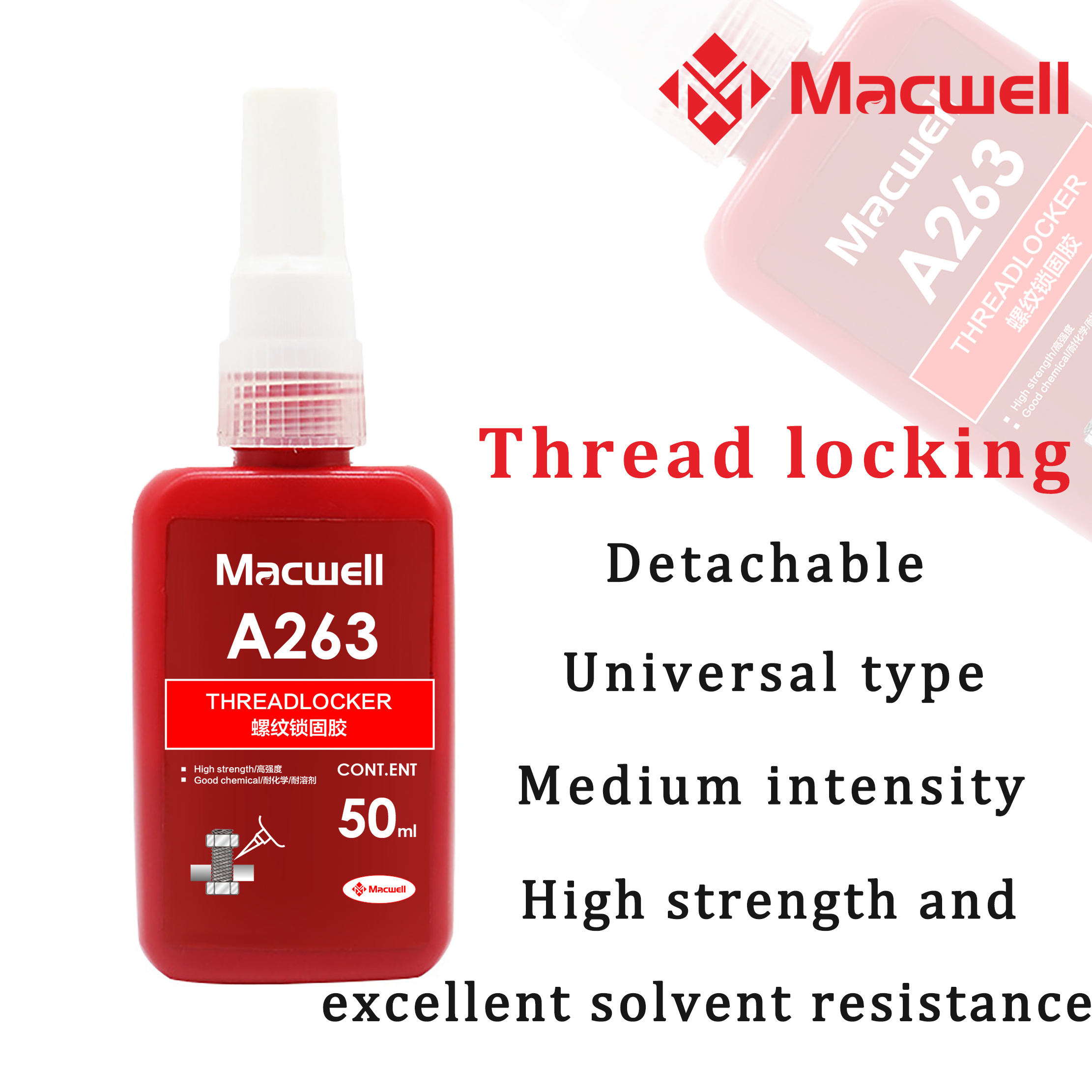 threadlocker red  glue High Quality Hot Selling for Glass metal plastic super glue Liquid Sealants best sell silicone sealant