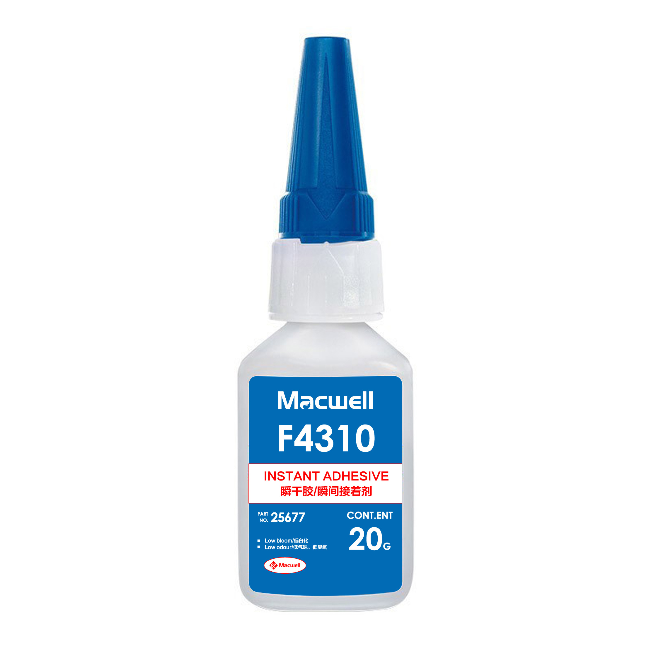 Macwell F4310 instant adhesive 20g/500g Quick-drying glue low bloom low odour wide range of application