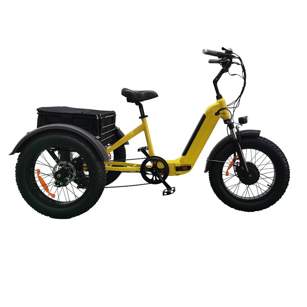 Joyebikes hot selling  Three Wheel Cruiser Bike 48v 500w motorised electric cargo trike foldable electric tricycle on sale