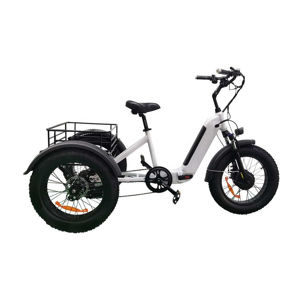 Joyebikes hot selling  Three Wheel Cruiser Bike 48v 500w motorised electric cargo trike foldable electric tricycle on sale