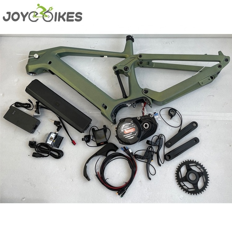 Joyebikes Bafang G510 Motor Full Suspension Middle Drive Electric Bike Frame with engine kit and battery