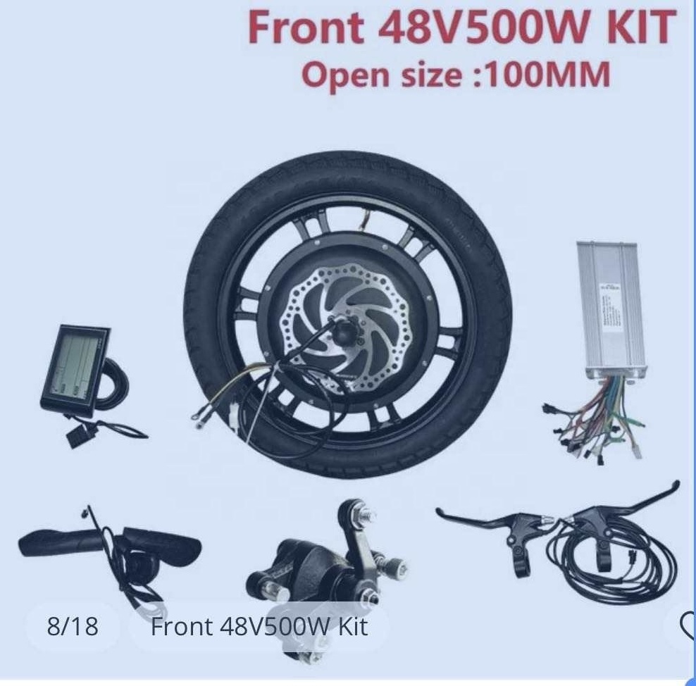 Joyebikes  16inch electric bike hub motor kit 500w 36v 48v wheelchair electric hub motor conversion kits for sale