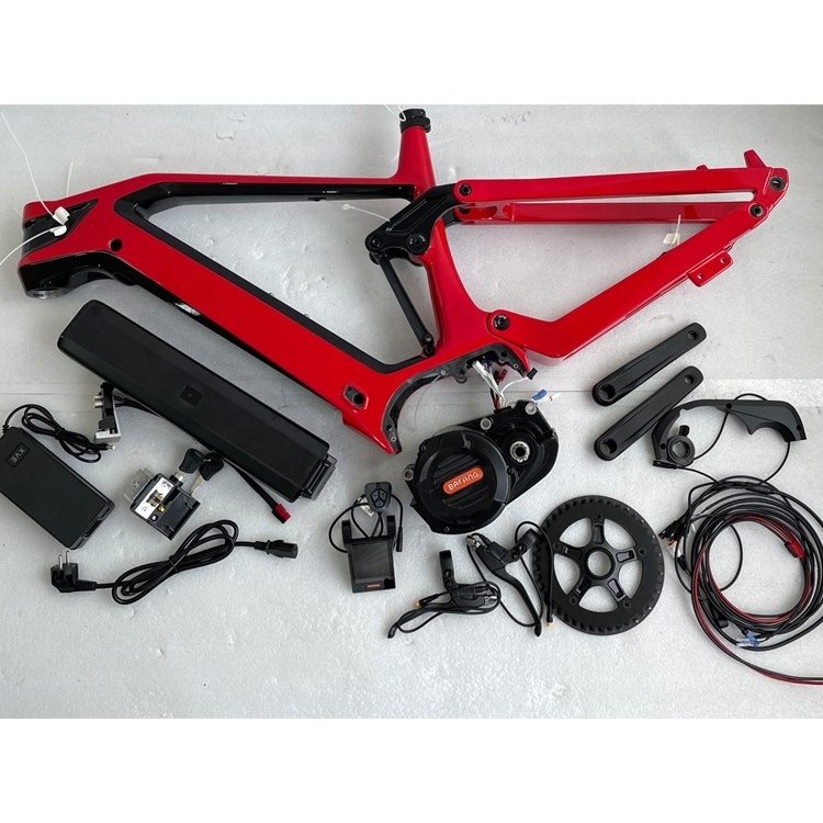 Joyebikes Bafang G510 Motor Full Suspension Middle Drive Electric Bike Frame with engine kit and battery