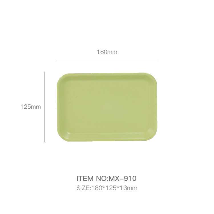 Plastic Rectangular Food Plastic Service Tray Hotel Restaurant Plastic Rpet Serving Tray Fast Food Trays